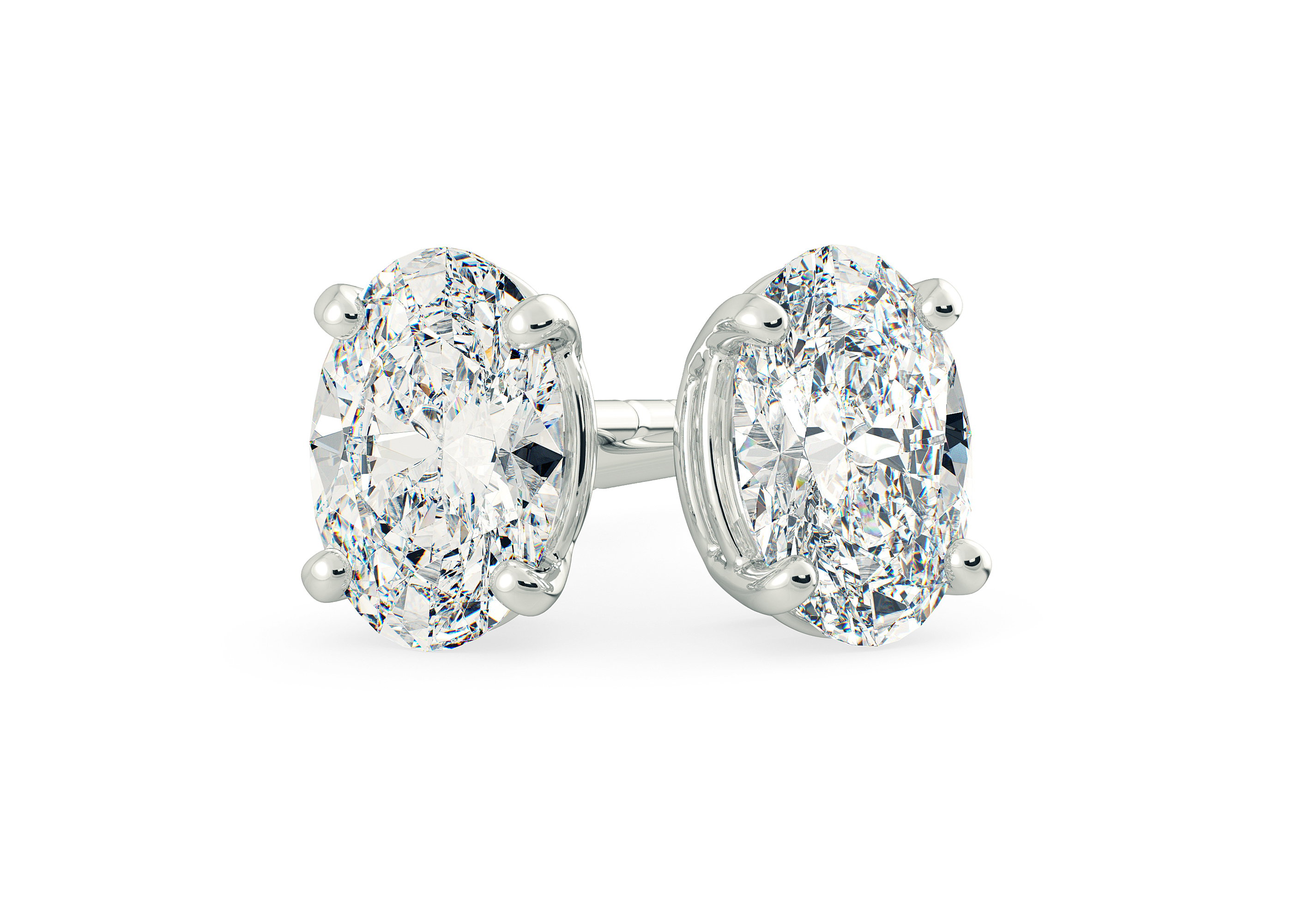Oval Cut Diamond Earrings