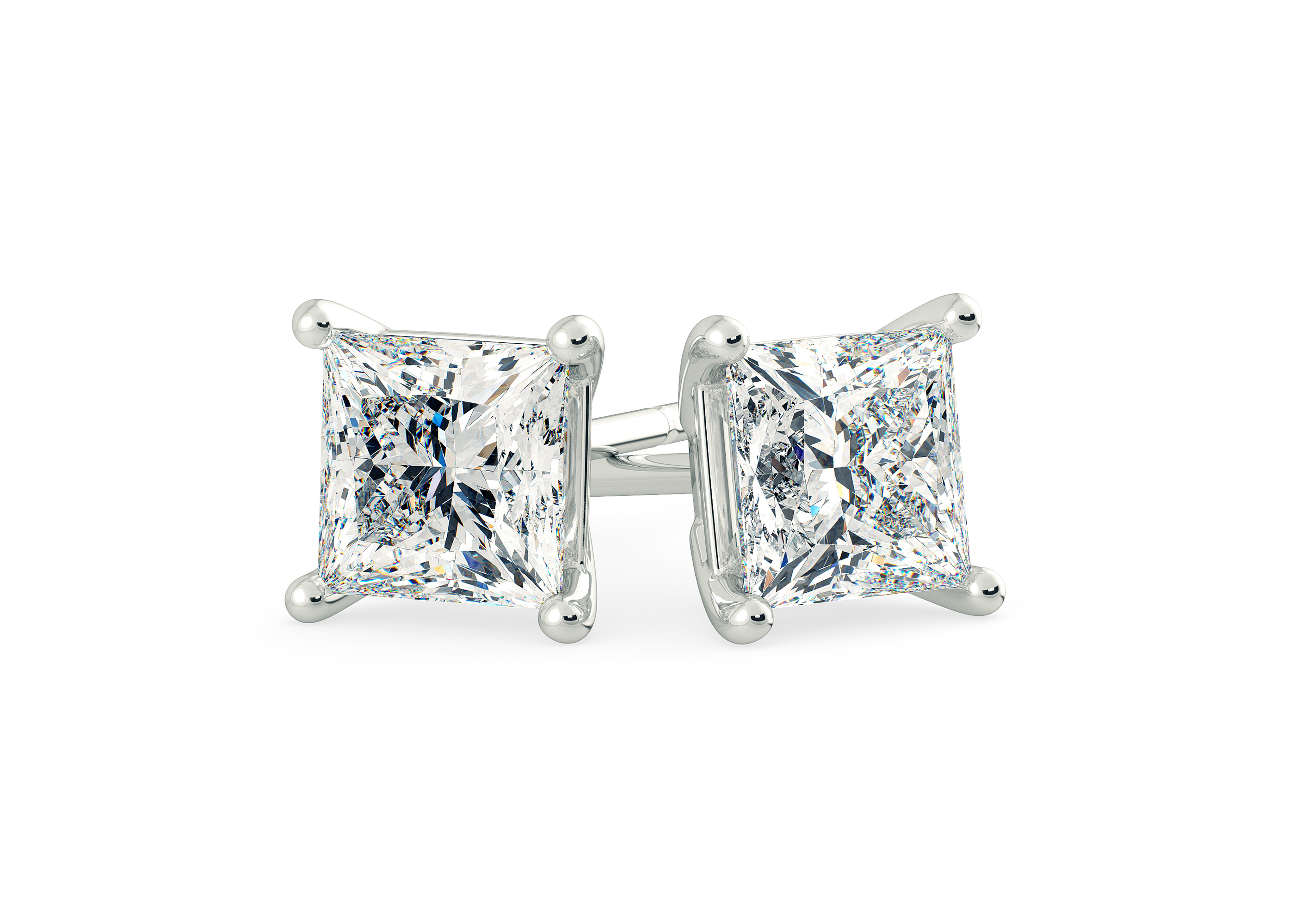 Princess Cut Diamond Earrings