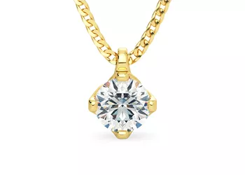 Round Brilliant Amia Diamond Pendant in 18K Yellow Gold