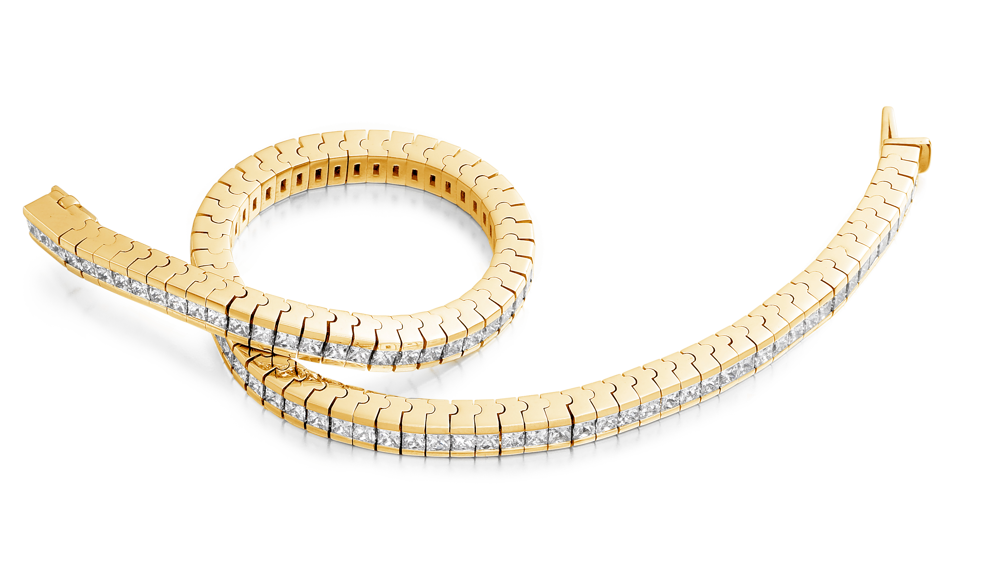 18K Yellow Gold Diamond Bracelets
