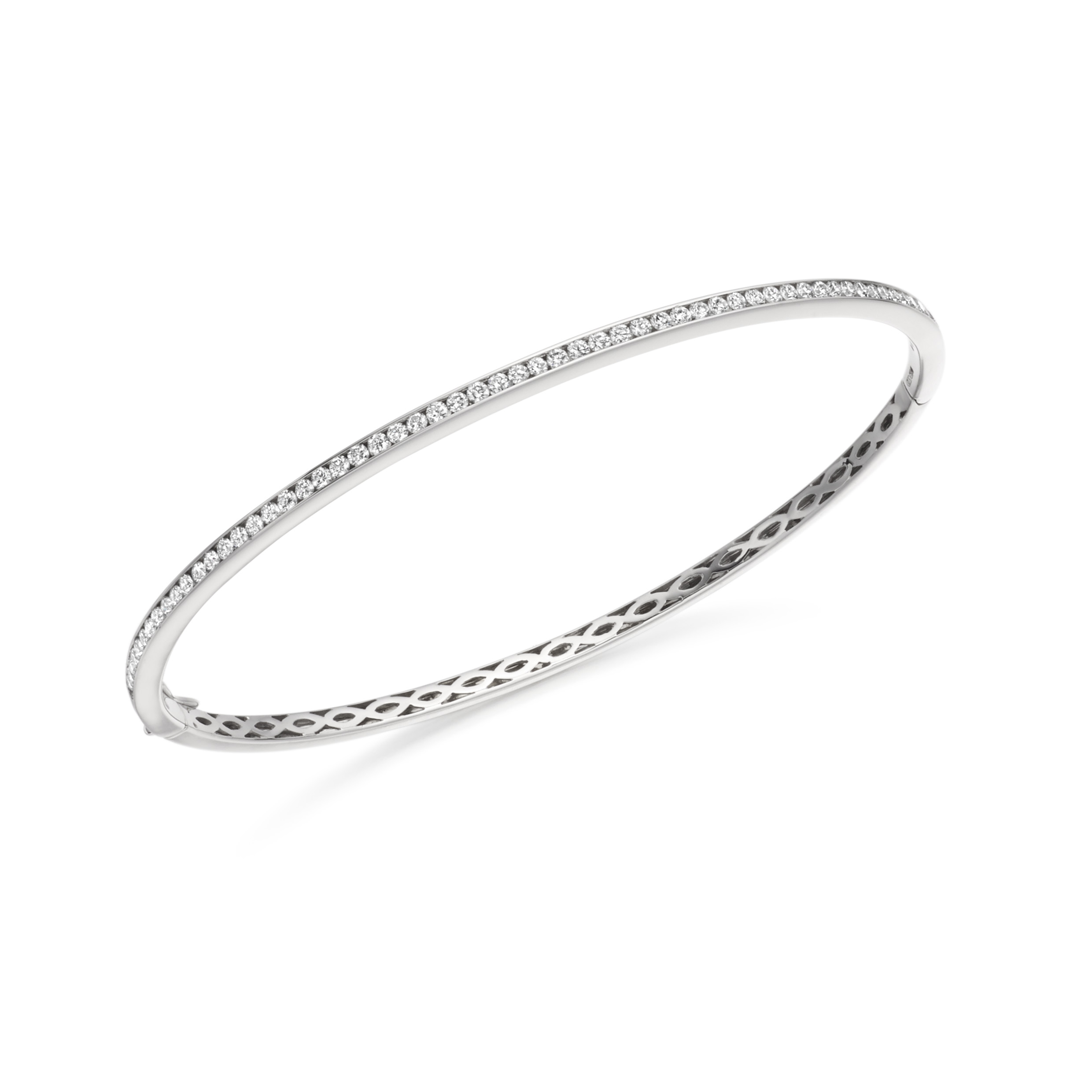 18K White Gold Diamond Bangles