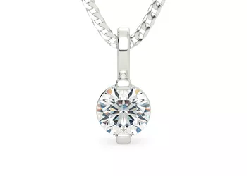 Round Brilliant Anita Diamond Pendant in 18K White Gold