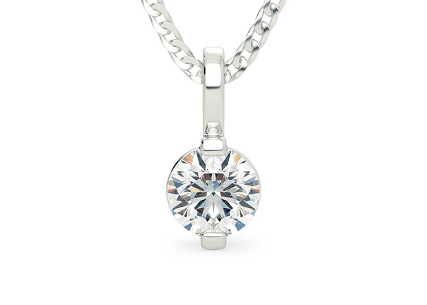 Round Brilliant Anita Diamond Pendant in Platinum