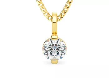 Round Brilliant Anita Diamond Pendant in 18K Yellow Gold