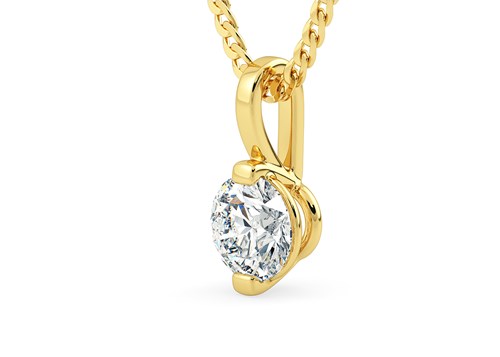 Round Brilliant Anita Diamond Pendant in 18K Yellow Gold