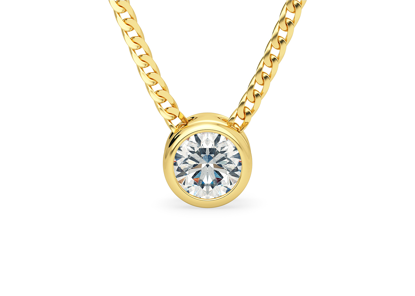 18K Yellow Gold Diamond Necklaces
