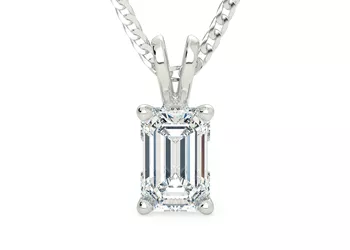 Emerald Ettore Diamond Pendant in 18K White Gold
