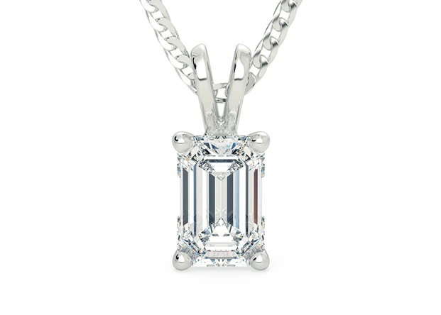Emerald Ettore Diamond Pendant in Platinum