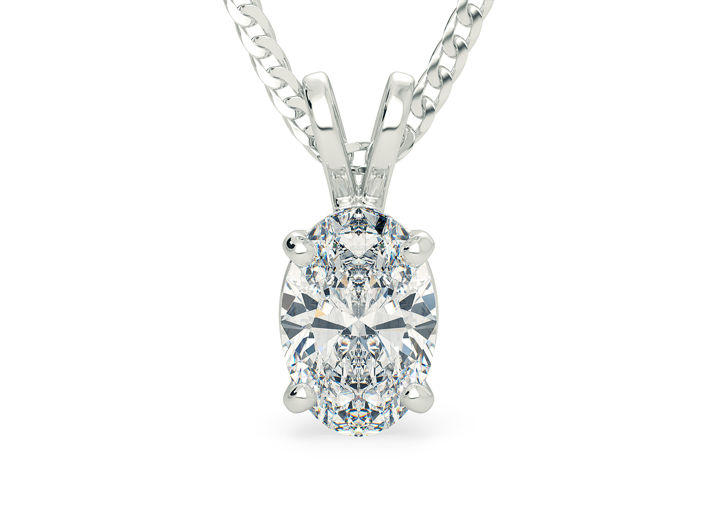 Oval Diamond Pendants