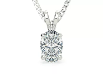 Oval Ettore Diamond Pendant in 18K White Gold