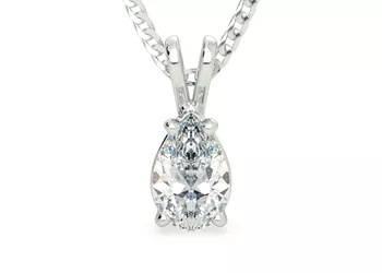 Pear Ettore Diamond Pendant in 18K White Gold