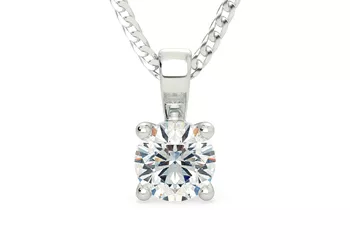 Round Brilliant Ettore Diamond Pendant in 18K White Gold