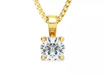 Round Brilliant Ettore Diamond Pendant in 18K Yellow Gold