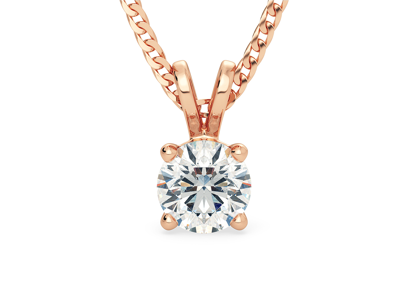 18K Rose Gold Diamond Pendants