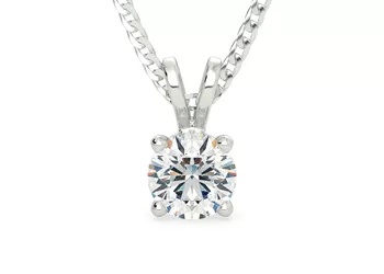Round Brilliant Mirabelle Diamond Pendant in 18K White Gold