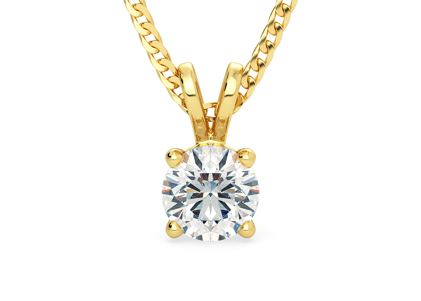 18K Yellow Gold Diamond Pendants