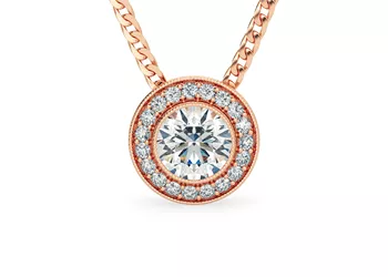 Round Brilliant Dante Diamond Pendant in 18K Rose Gold