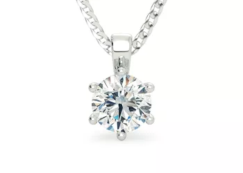 Round Brilliant Bellezza Diamond Pendant in 18K White Gold