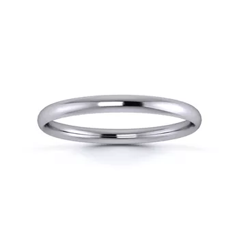 Platinum 950 2mm Light Weight Traditional Court Wedding Ring