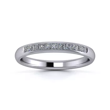 18K White Gold 2.5mm Quarter Princess Channel Diamond Set Ring