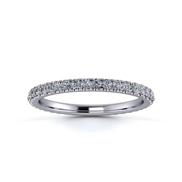 Platinum 1.8mm Full Micro Diamond Set Ring