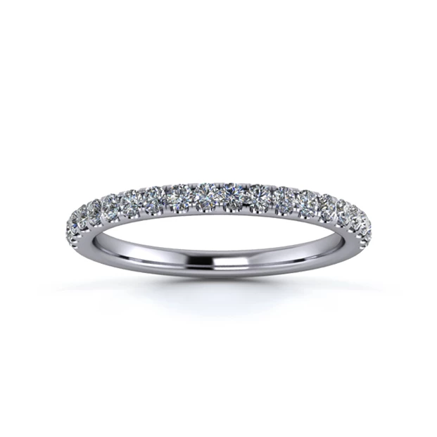Platinum 1.8mm Half Micro Diamond Set Ring