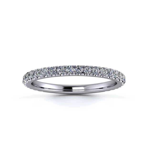 Platinum 1.8mm Three Quarters Micro Diamond Set Ring