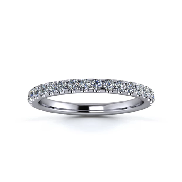 Platinum 2mm Half Micro Diamond Set Ring