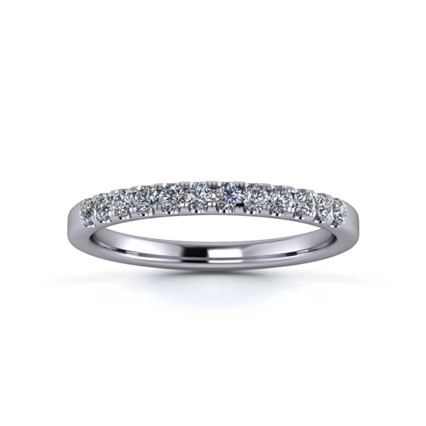18K White Gold 2mm One Third Micro Diamond Set Ring