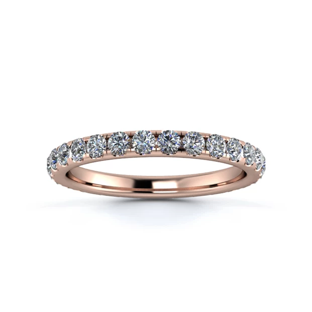 18K Rose Gold 2.2mm Full Micro Diamond Set Ring