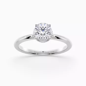 Round Brilliant Liraz Hidden Halo Diamond Ring in Platinum