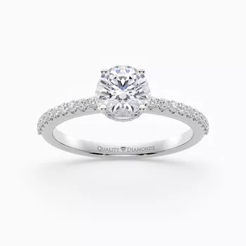 Diamond Set Round Brilliant Liraz Hidden Halo Diamond Ring in Platinum