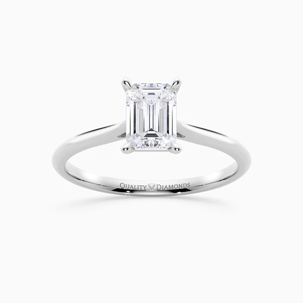Emerald Carys Diamond Ring in Palladium