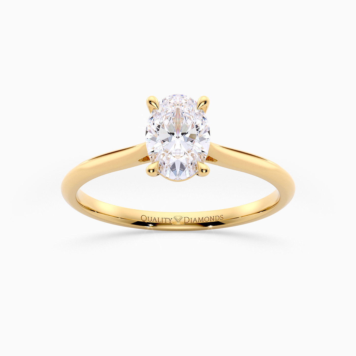 Oval Carys Diamond Ring in 18K Yellow Gold