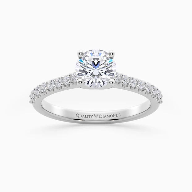 Diamond Set Round Brilliant Amorette Diamond Ring in Palladium