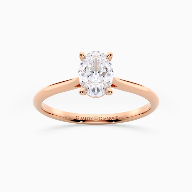 Oval Carys Diamond Ring in 18K Rose Gold