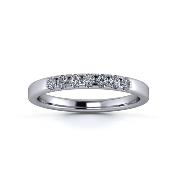 Platinum 2.2mm Quarter Micro Diamond Set Ring