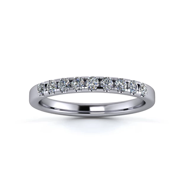 Platinum 2.2mm One Third Micro Diamond Set Ring