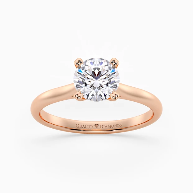 Round Brilliant Ettore Diamond Ring in 9K Rose Gold