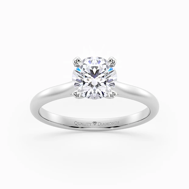 Round Brilliant Ettore Diamond Ring in Palladium