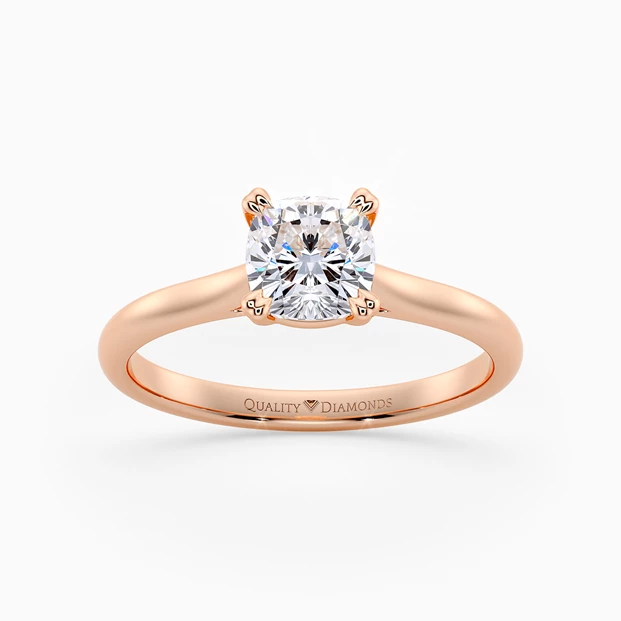 Cushion Ettore Diamond Ring in 9K Rose Gold