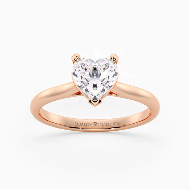 Heart Ettore Diamond Ring in 9K Rose Gold