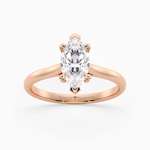 Marquise Ettore Diamond Ring in 18K Rose Gold