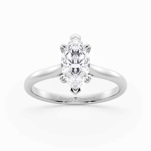 Marquise Ettore Diamond Ring in Palladium 950