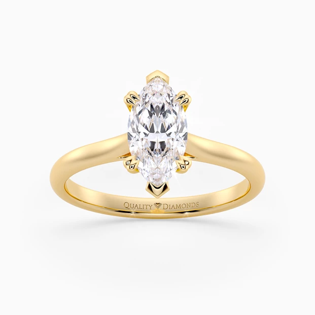 Marquise Ettore Diamond Ring in 18K Yellow Gold