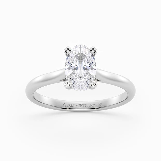 Oval Ettore Diamond Ring in 9K White Gold