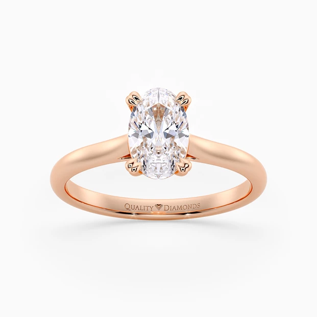 Oval Ettore Diamond Ring in 9K Rose Gold