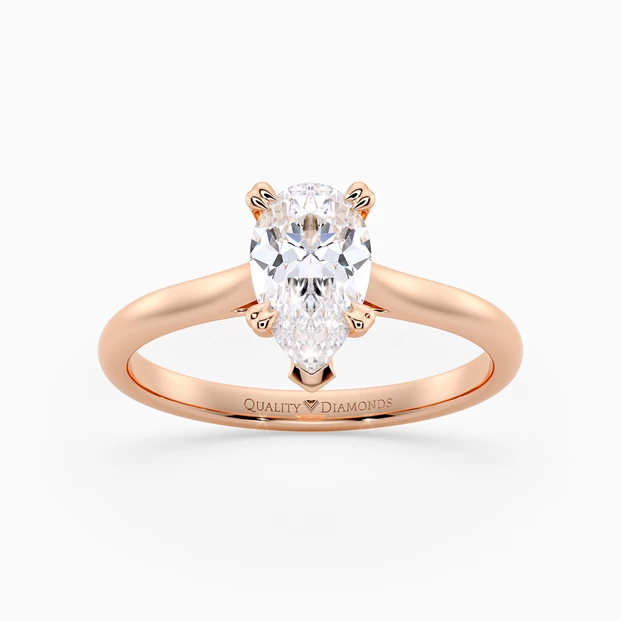 Pear Ettore Diamond Ring in 9K Rose Gold