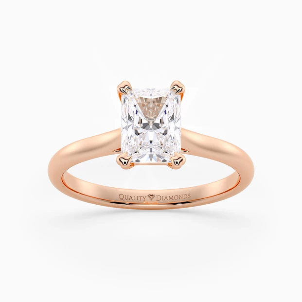Radiant Ettore Diamond Ring in 9K Rose Gold