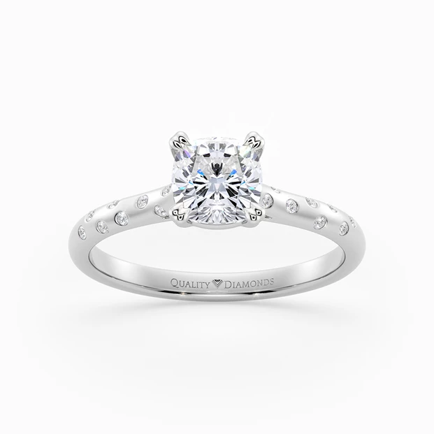Diamond Set Cushion Ettore Diamond Ring in Platinum 950